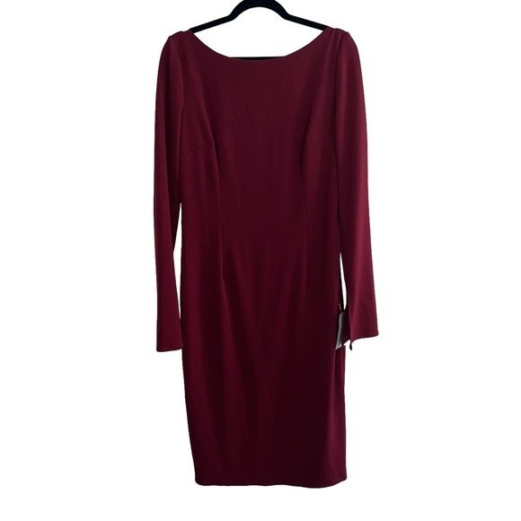 NEW NWT Katie May Surrender Draped Back Dress In Bordeaux - Picture 2 of 9